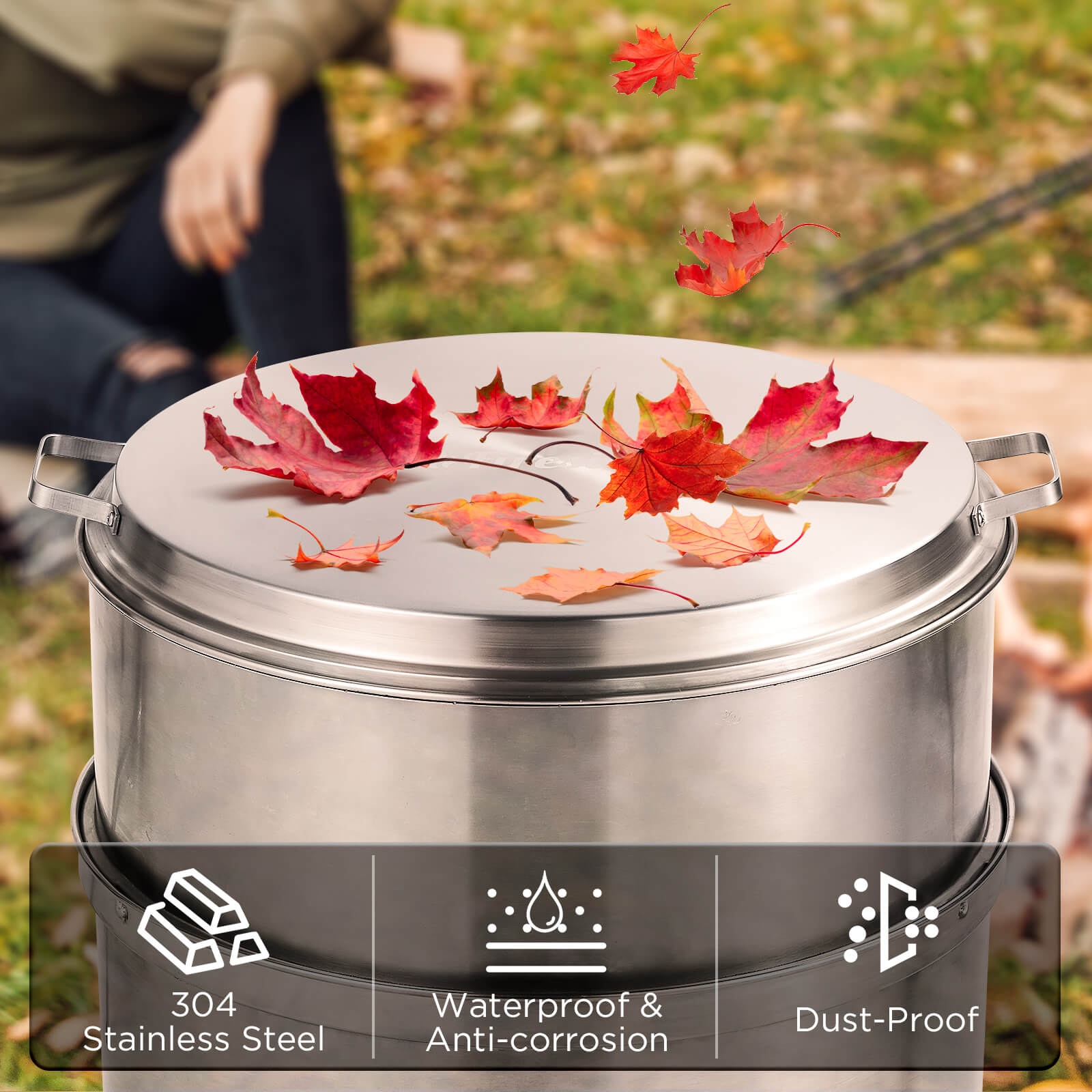 Fireside Pluto R19 Stainless Steel Fire Pit Lid - Tampa Home & Garden Store