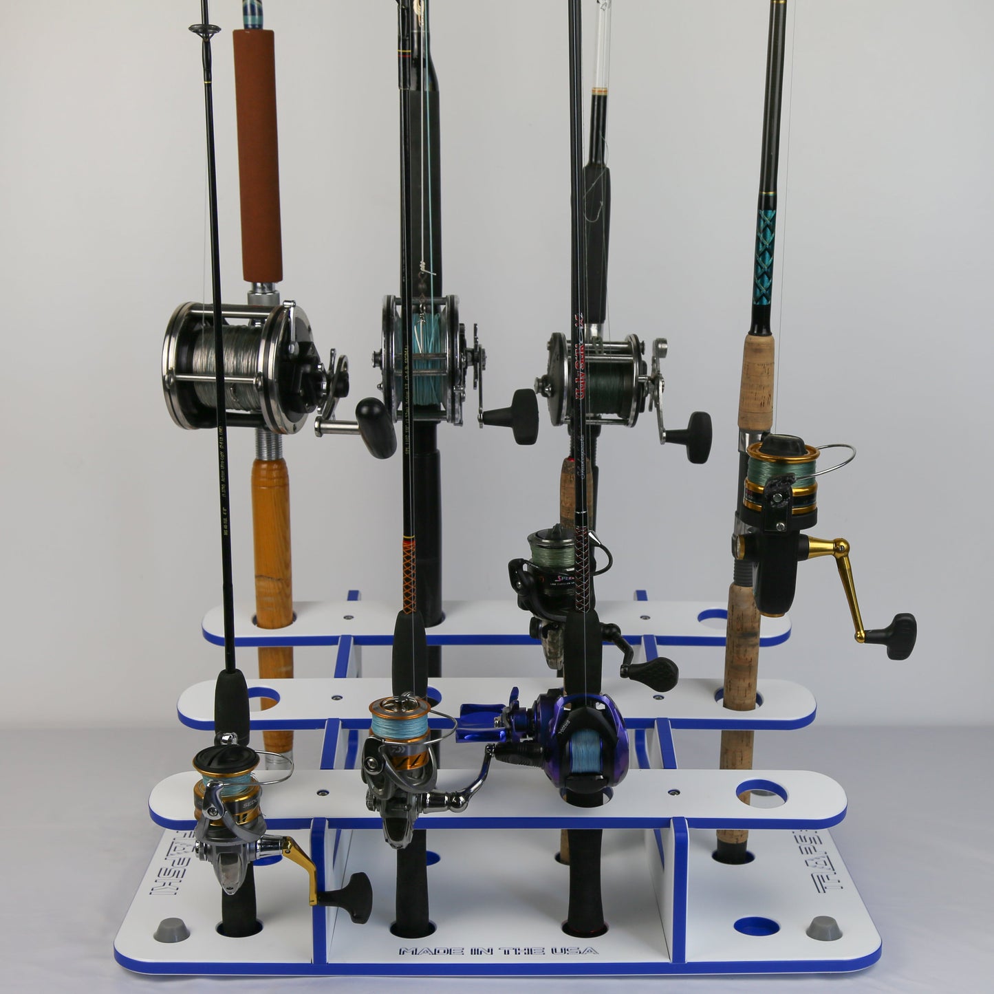 on Floor Fishing Rod Storage 12 Fishing Rod Stand | Garage, Dock, Boat - Tampa soil911.com