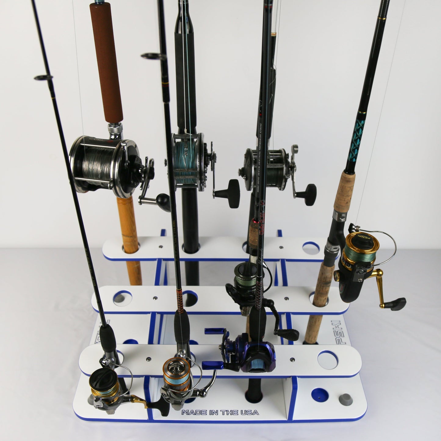 on Floor Fishing Rod Storage 12 Fishing Rod Stand | Garage, Dock, Boat - Tampa soil911.com