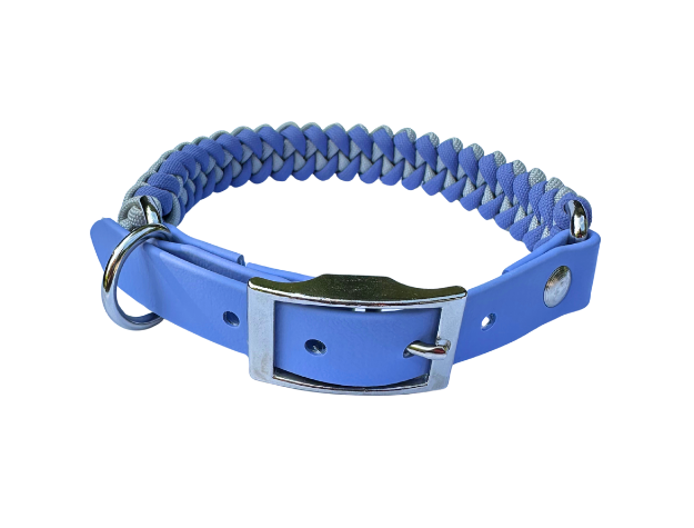 Fishtail Hand Braided Dog Collar in Lavender & Smoke - Tampa Home & Garden Store