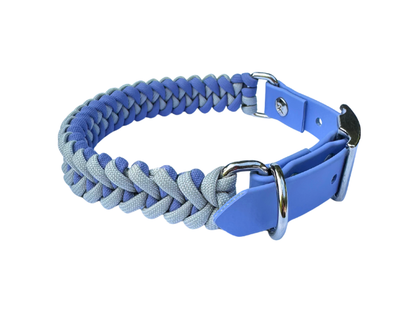 Fishtail Hand Braided Dog Collar in Lavender & Smoke - Tampa Home & Garden Store
