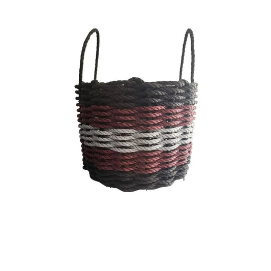 Five Stripe Rope Storage Basket Black, Burgundy, Gray - Tampa Home & Garden Store