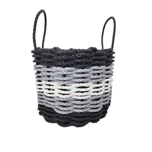 Five Stripe Rope Storage Basket Black, Gray and White - Tampa Home & Garden Store