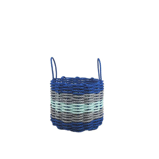 Five Stripe Rope Storage Basket Blue, Gray and Seafoam - Tampa Home & Garden Store