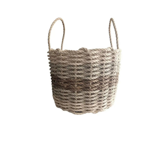 Five Stripe Rope Storage Basket Light tan, tan, brown - Tampa Home & Garden Store