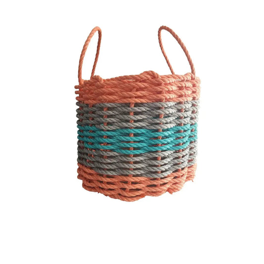Five Stripe Rope Storage Basket Orange, Gray and Teal - Tampa Home & Garden Store