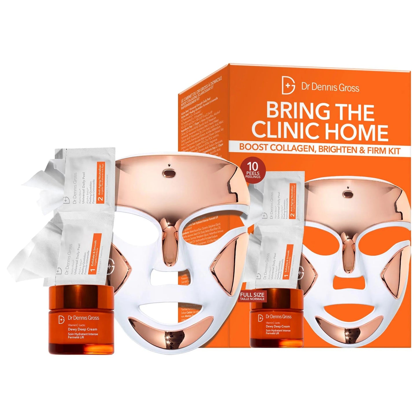 Face mask set: Dr Dennis Gross FaceWare Pro LED bundle with rose-gold masks and orange box on Tampa Home & Garden Store