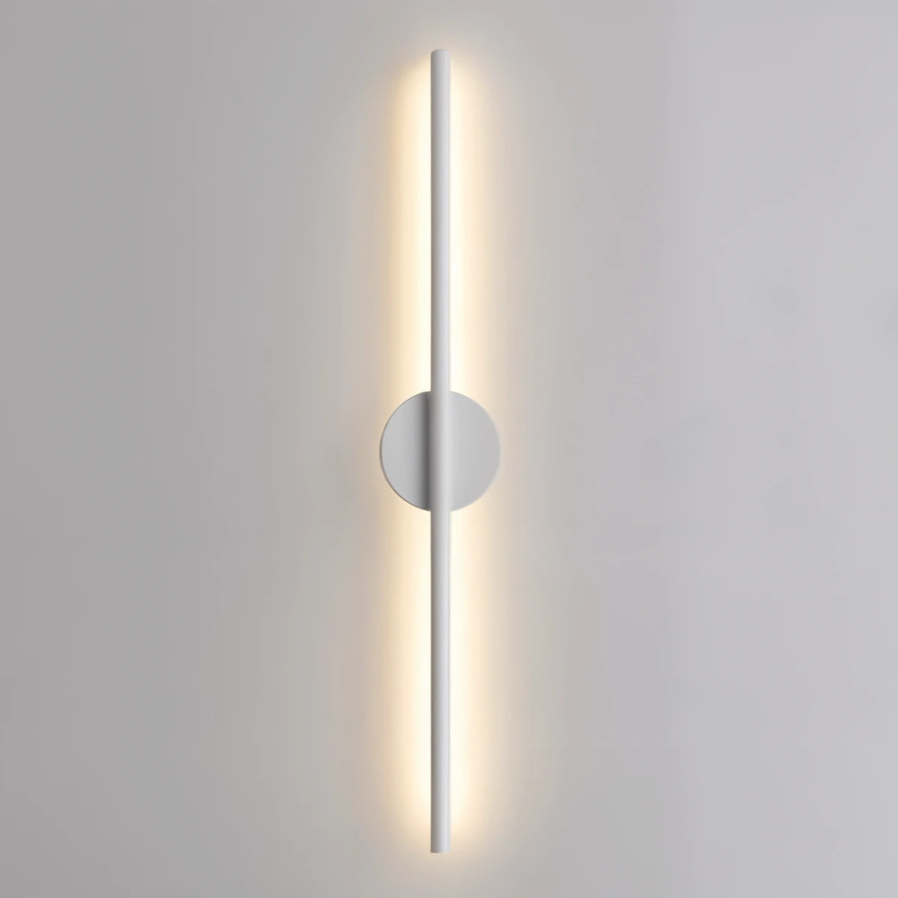 LumaNova indoor wall lamp, modern vertical LED wall light with slim white bar by Moktan Sabai on Tampa Home & Garden Store