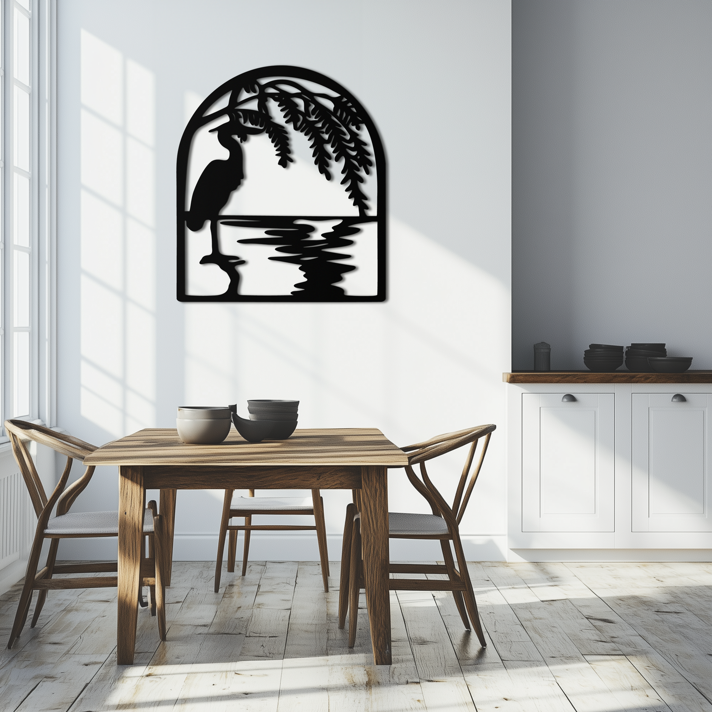 Flamingo Lake Scene Metal Wall Art – Tranquil Nature-Inspired Silhouette for Home Decor- KAF686 - Tampa Home & Garden Store