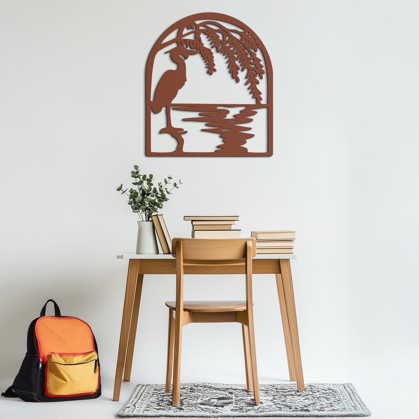 Flamingo Lake Scene Metal Wall Art – Tranquil Nature-Inspired Silhouette for Home Decor- KAF686 - Tampa Home & Garden Store