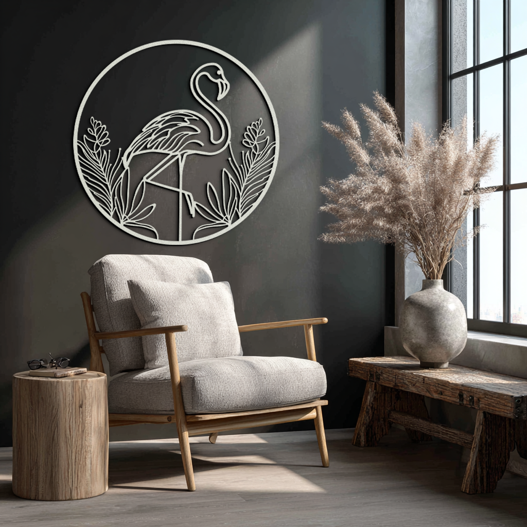 Flamingo Metal Wall Art – Elegant Flamingo Silhouette Steel Decor for Tropical and Modern Spaces- KAF333 - Tampa Home & Garden Store