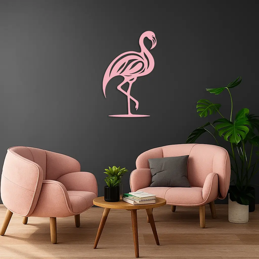 Flamingo Silhouette Metal Wall Art pink tropical bird wall decor by Enova Art on Tampa Home & Garden Store
