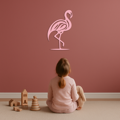 Flamingo Silhouette Metal Wall Art – Elegant Bird Design - KAFGP031 - Tampa Home & Garden Store