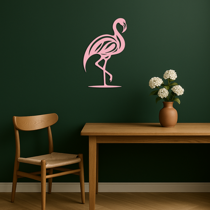 Flamingo Silhouette Metal Wall Art – Elegant Bird Design - KAFGP031 - Tampa Home & Garden Store