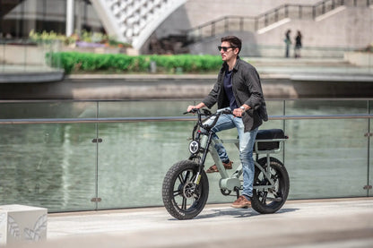 FLASH LITE 2.0 electric bicycle with matte olive-green frame and fat tires by EUNORAU E-BIKE US on Tampa Home & Garden Store
