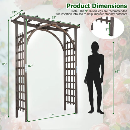 Garden Arch Trellis 85 Inch Fir Wood for Climbing