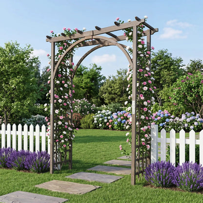 Garden Arch Trellis 85 Inch Fir Wood for Climbing