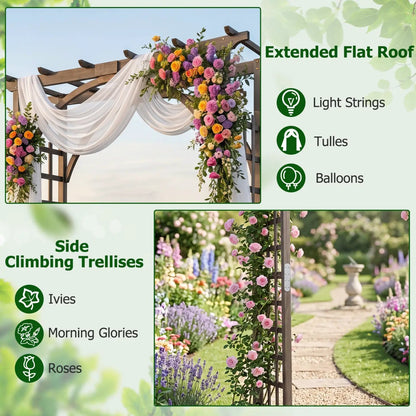 Garden Arch Trellis 85 Inch Fir Wood for Climbing