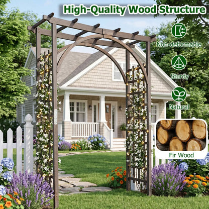 Garden Arch Trellis 85 Inch Fir Wood for Climbing