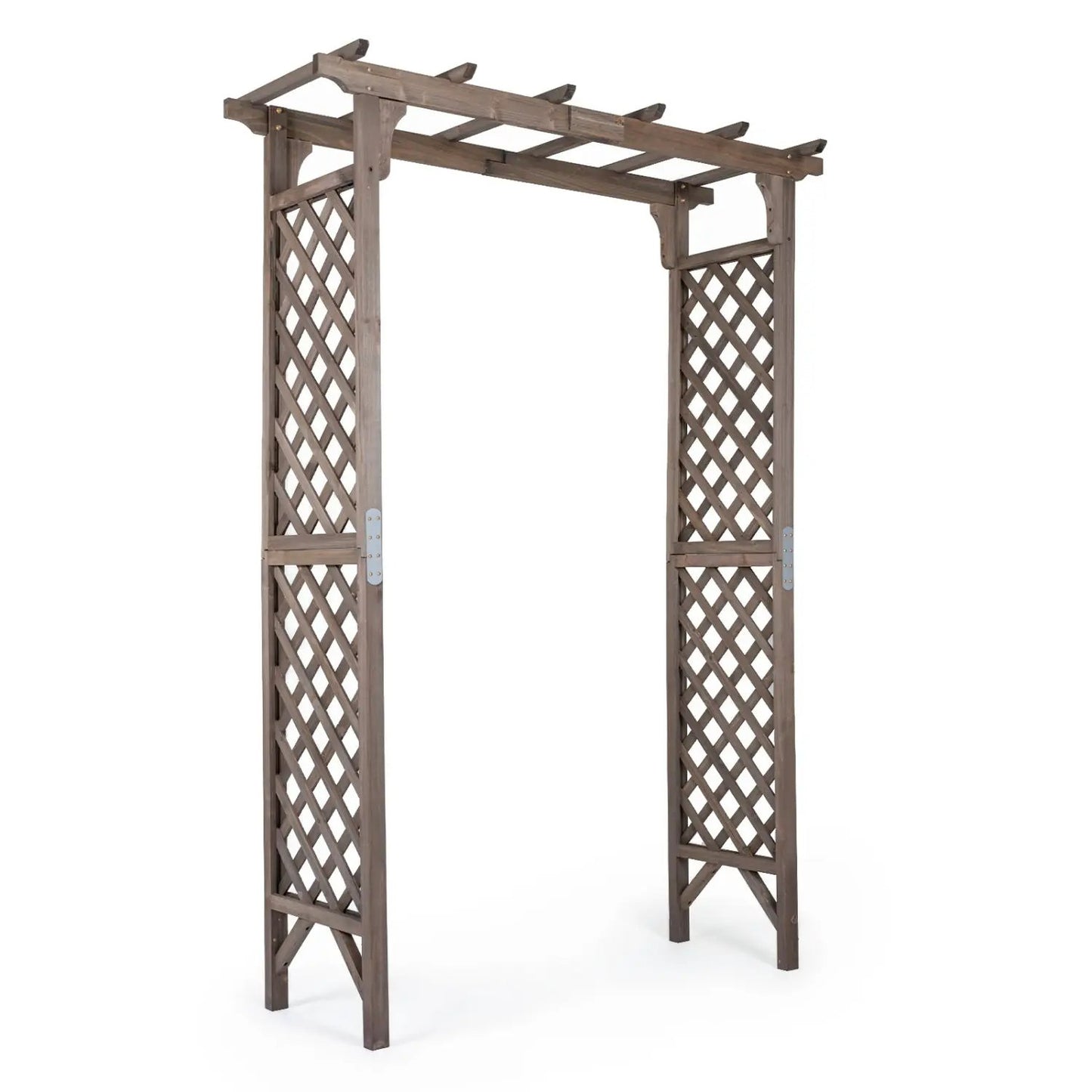 Garden Arch with Gate 85 Inch Wood for Plants