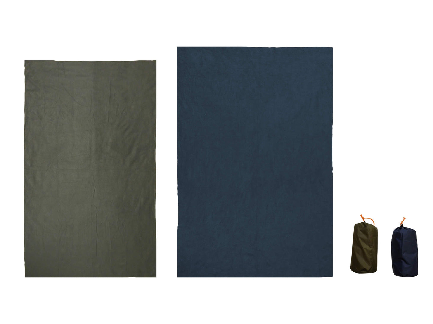 Fleece Camping Blanket set of 2 in olive and navy by River Country Gear on Tampa Home & Garden Store