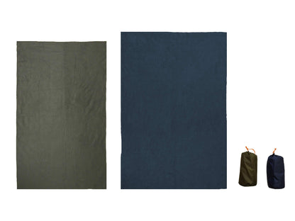 Fleece Camping Blanket set of 2 in olive and navy by River Country Gear on Tampa Home & Garden Store