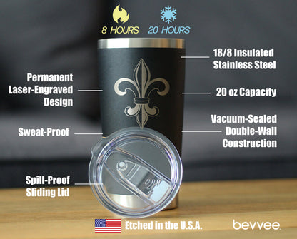 Fleur de Lis - Cute Lily Themed Gifts - Gift for Lovers of French & Italian Culture - 20 oz Coffee Tumbler - Tampa soil911.com