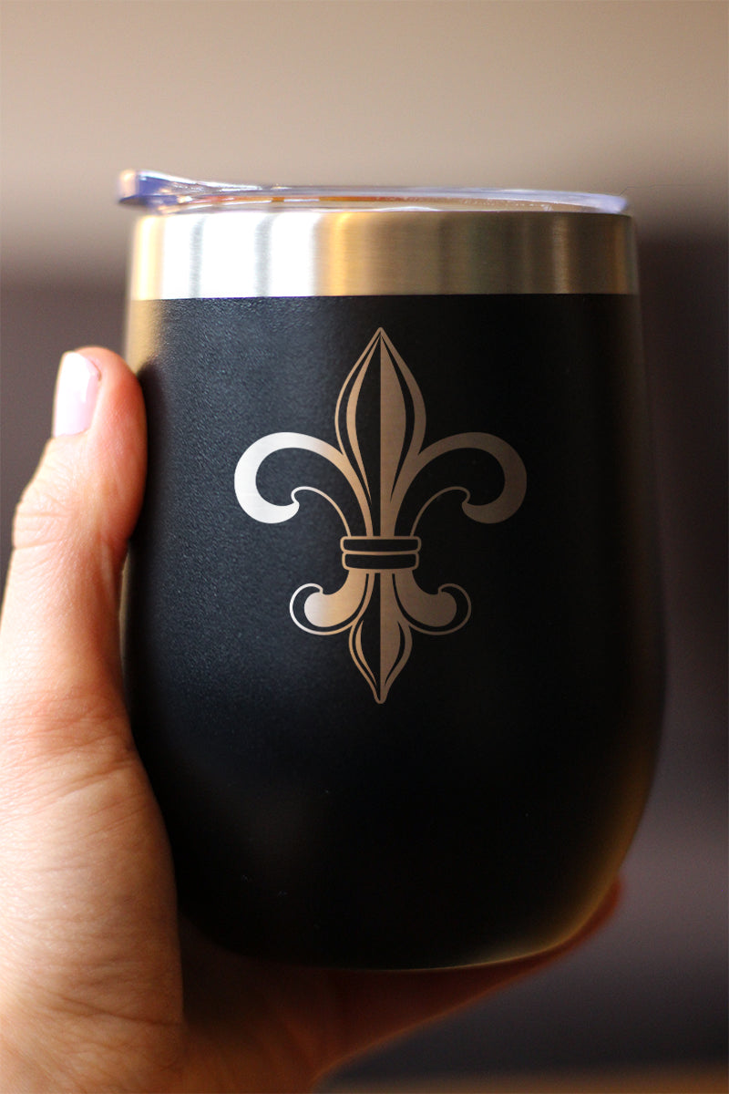 Fleur de Lis - Cute Lily Themed Gifts - Gift for Lovers of French & Italian Culture - Wine Tumbler - Tampa Home & Garden Store