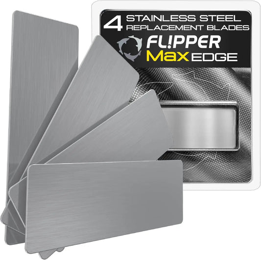 Flipper Edge Max replacement blades 4-pack, stainless steel for aquarium cleaning by Flipper on Tampa Home & Garden Store