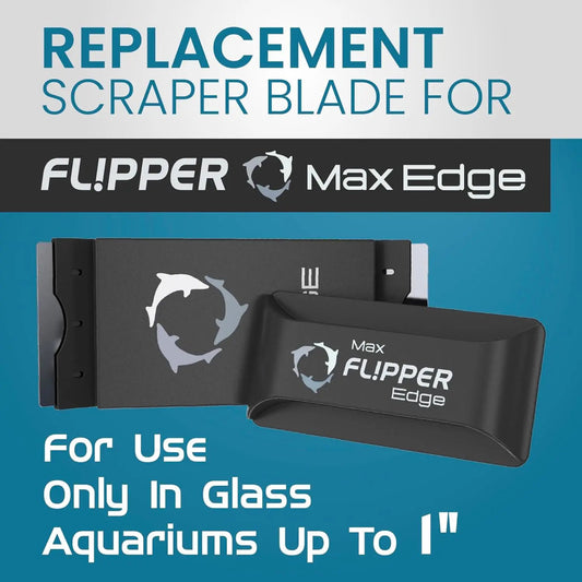 Flipper Edge Max Replacement Blades 4-Pack; black housing with logo by Flipper Aquarium Products on Tampa Home & Garden Store