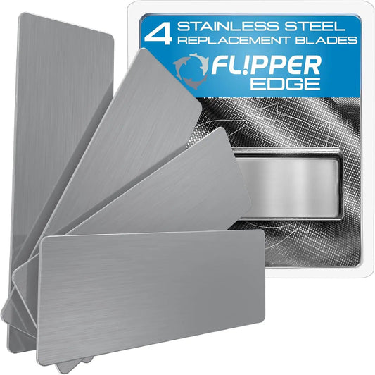 Flipper Edge replacement blades, stainless steel 4-pack for aquarium cleaning on Tampa Home & Garden Store