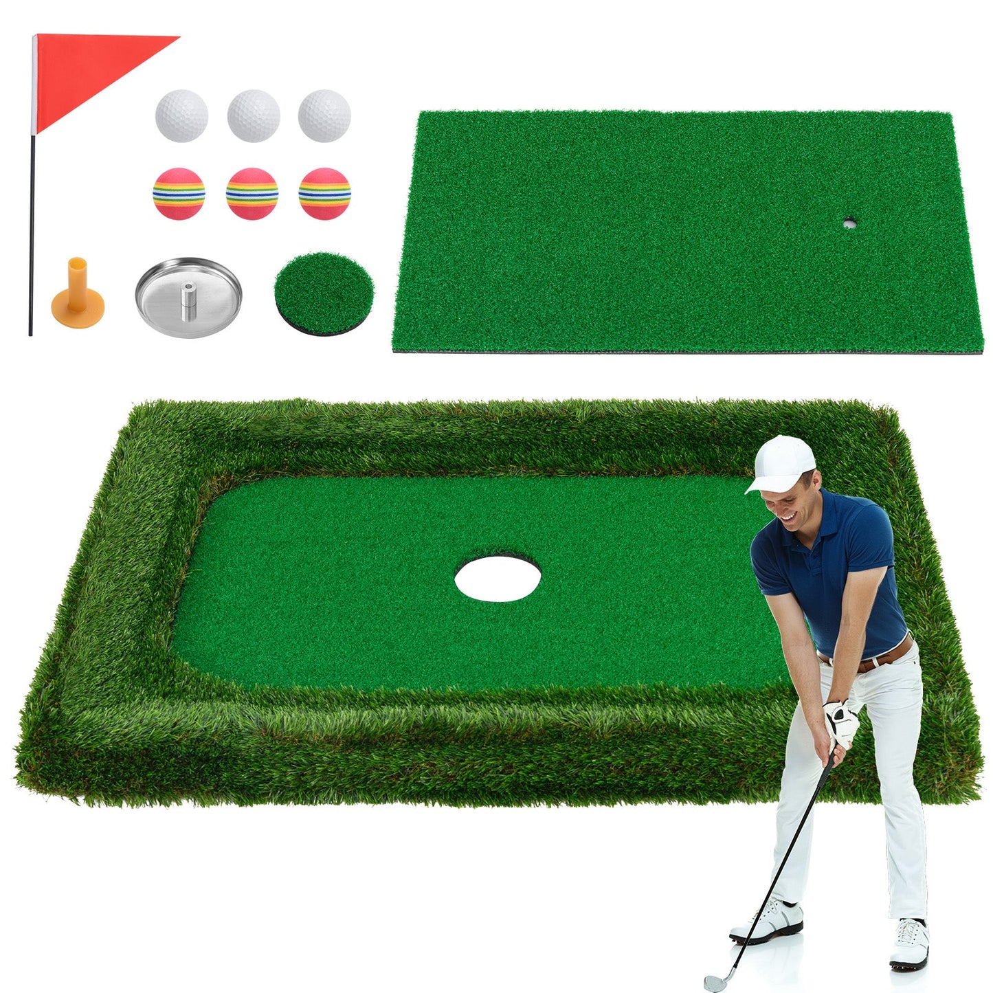 37.5 x 25.5 Inch Floating Golf Green for Pool Chipping Green Mat