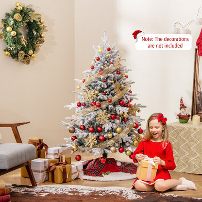 DirectDeals 7ft flocked Christmas Tree with multicolor LED lights and 8 lighting modes on Tampa Home & Garden Store