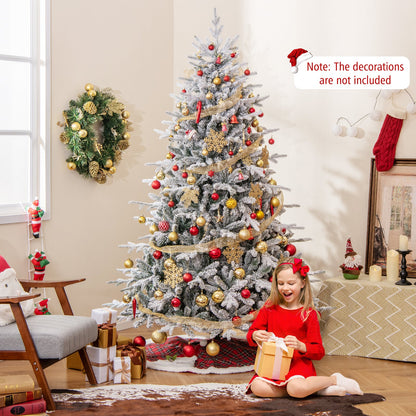 7 ft flocked Christmas Tree with 8 modes and multicolor LEDs, DirectDeals artificial tree on Tampa Home & Garden Store