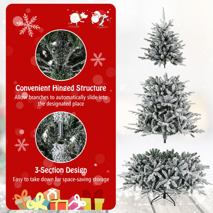 7 Feet Flocked Christmas Tree DirectDeals artificial tree with colorful lights and 8 modes on Tampa Home & Garden Store