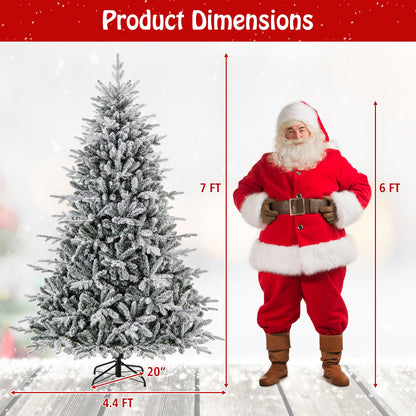 7 ft flocked Christmas Tree by DirectDeals with multi-color LED lights and 8 lighting modes on Tampa Home & Garden Store