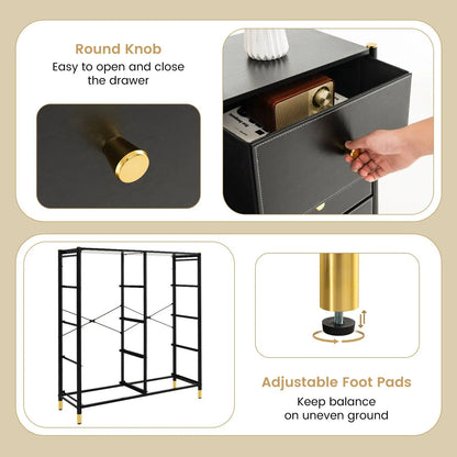 8-Drawer Fabric Dresser with Metal Frame and Bins