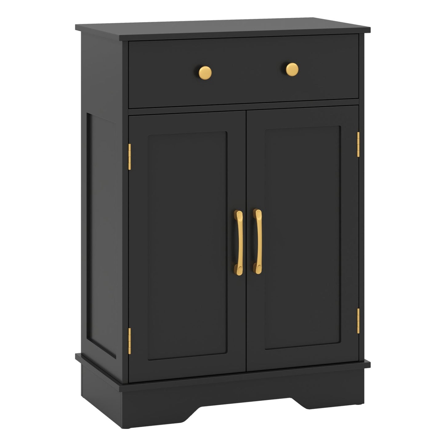 Floor Storage Cabinet With Drawer and Shelves
