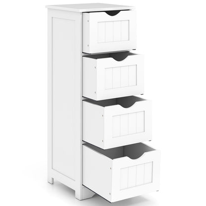 4-Drawer Freestanding Floor Cabinet with Anti-Toppling Device