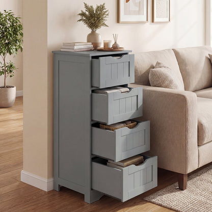 4-Drawer Freestanding Floor Cabinet with Anti-Toppling Device