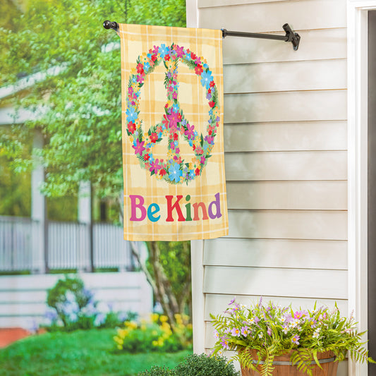 Floral Be Kind Suede House Flag - Tampa Home & Garden Store