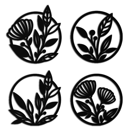 Floral Botanical Metal Wall Art - Nature-Inspired Circle Wall Decor - KAF160 - Tampa Home & Garden Store
