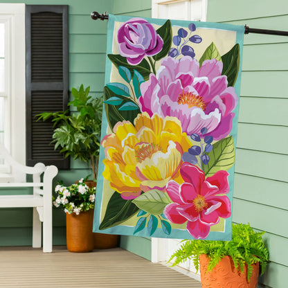 Floral Burst Burlap House Flag - Tampa Home & Garden Store