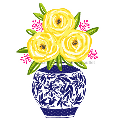 Floral Door Hanger, Cut Bow Holes, wood sign, DECOE-W-903448, 22" Door Hanger - Tampa Home & Garden Store