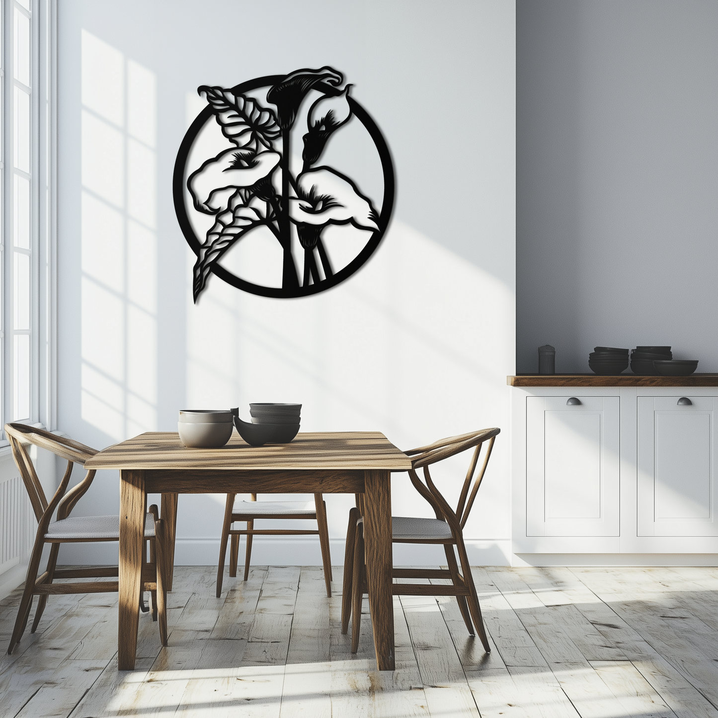 Floral Elegance Metal Wall Art - Modern Circular Flower Decor- KAF177 - Tampa Home & Garden Store