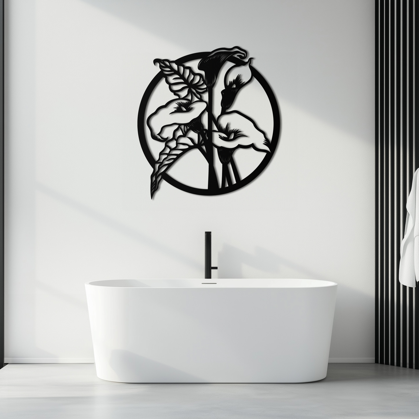 Floral Elegance Metal Wall Art - Modern Circular Flower Decor- KAF177 - Tampa Home & Garden Store