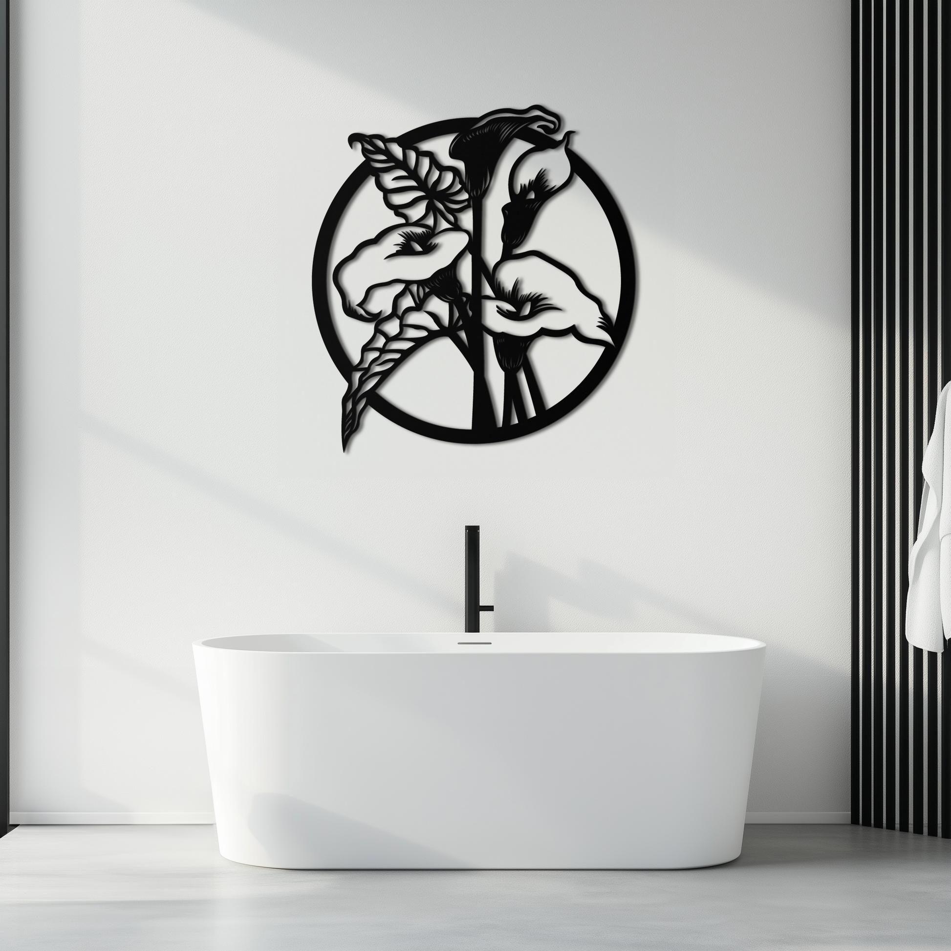 Floral Elegance Metal Wall Art - Modern Circular Flower Decor- KAF177 - Tampa Home & Garden Store