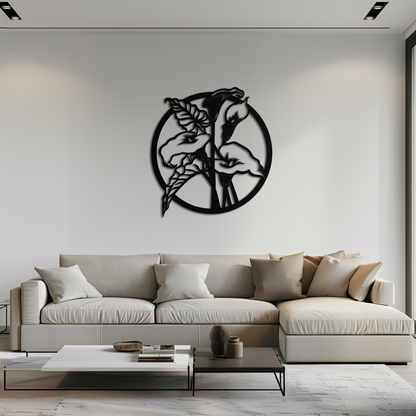 Floral Elegance Metal Wall Art - Modern Circular Flower Decor- KAF177 - Tampa Home & Garden Store