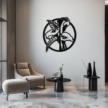 Floral Elegance Metal Wall Art - Modern Circular Flower Decor- KAF177 - Tampa Home & Garden Store