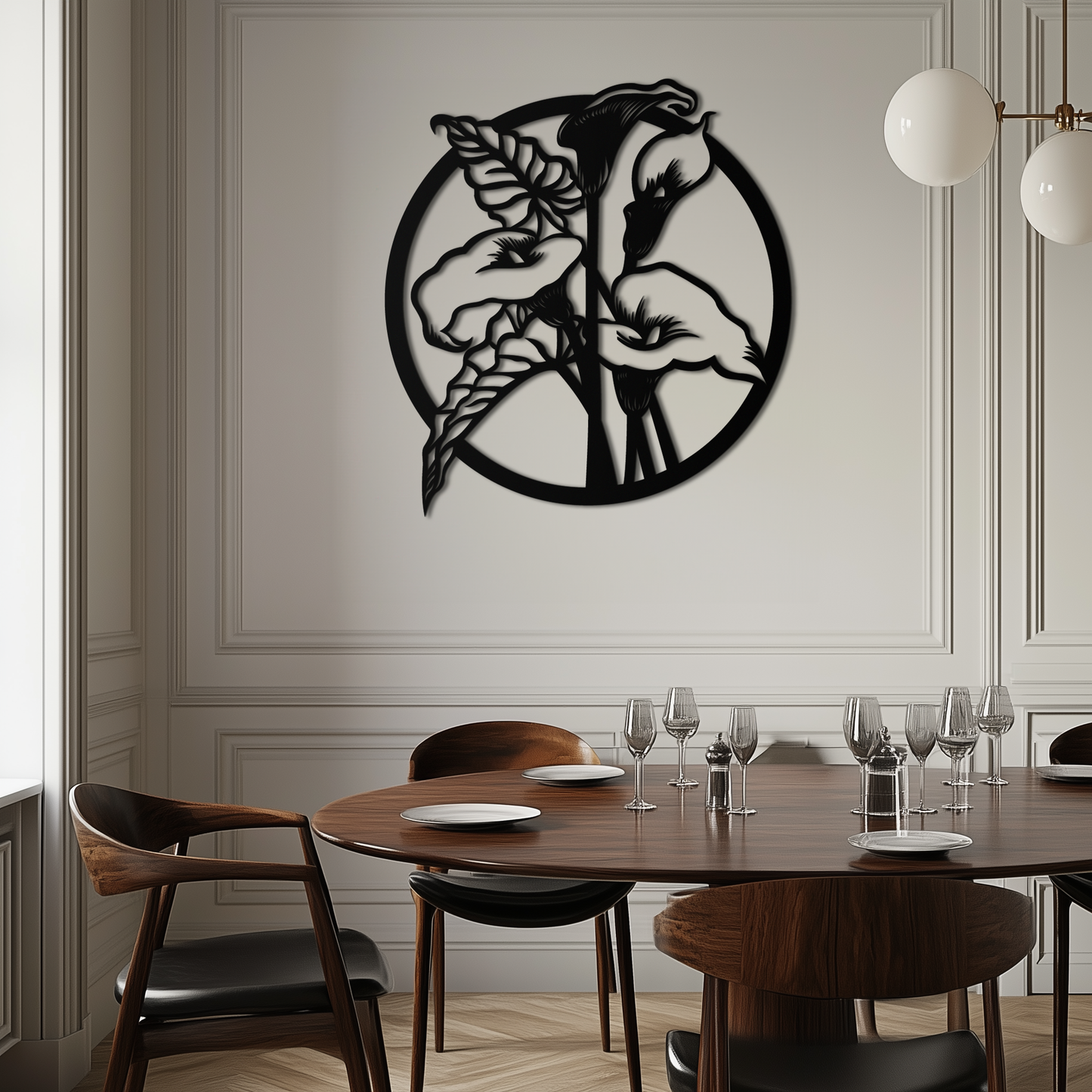 Floral Elegance Metal Wall Art - Modern Circular Flower Decor- KAF177 - Tampa Home & Garden Store